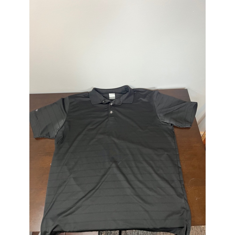 Callaway Mens Opti-Dri Golf Polo Shirt Black Striped Short Sleeve XL